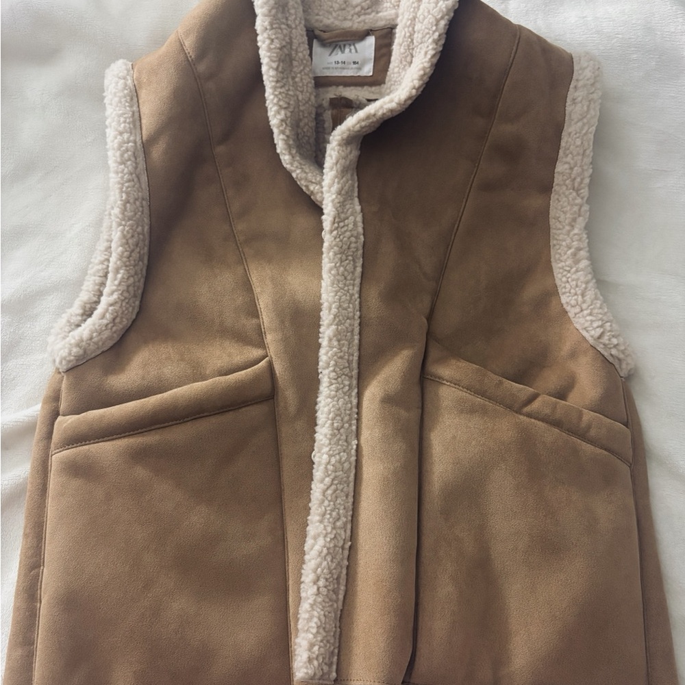 Zara Beige Sherpa Vest